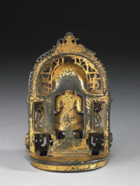 西印度 古加拉特 十~十二世紀 銅鎏金耆那教主巴濕伐那陀神龕