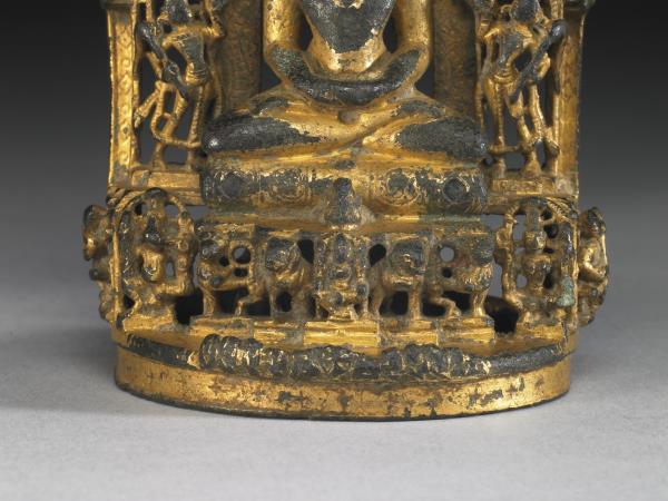 西印度 古加拉特 十~十二世紀 銅鎏金耆那教主巴濕伐那陀神龕