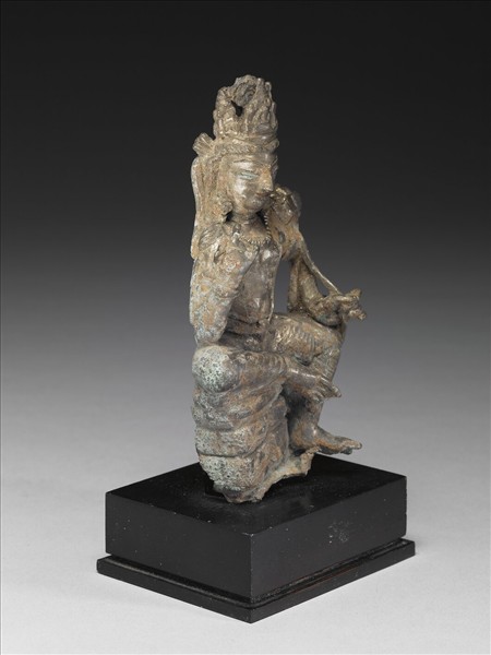 西北印度 喀什米爾 九~十世紀 白銅觀音菩薩半跏像