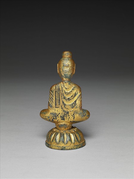 中國北魏四－五世紀銅鎏金佛坐像