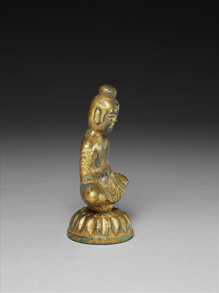 中國北魏四－五世紀銅鎏金佛坐像