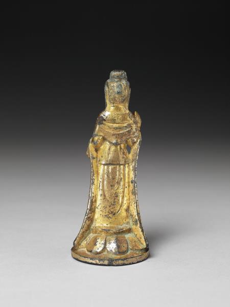 中國 北朝末隋初 六世紀初 銅鎏金菩薩立像
