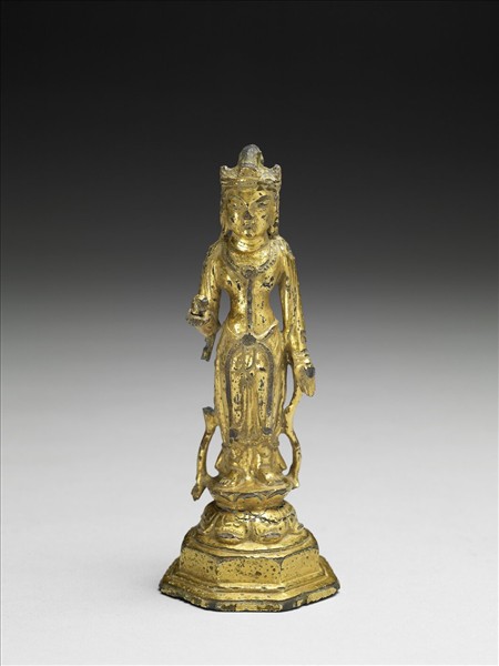 銅鎏金菩薩立像