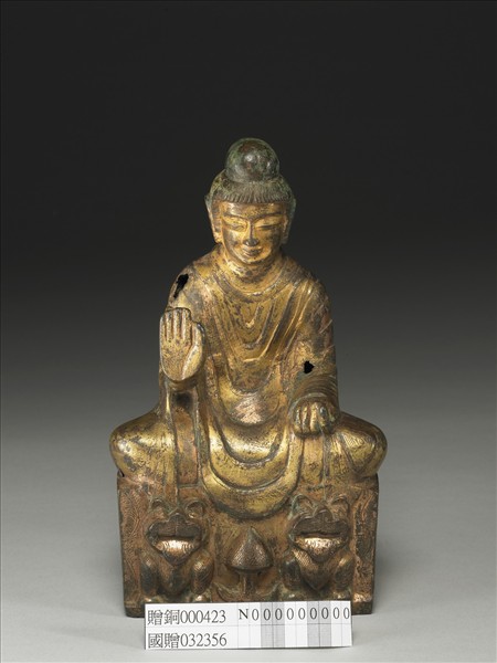 銅鎏金佛坐像