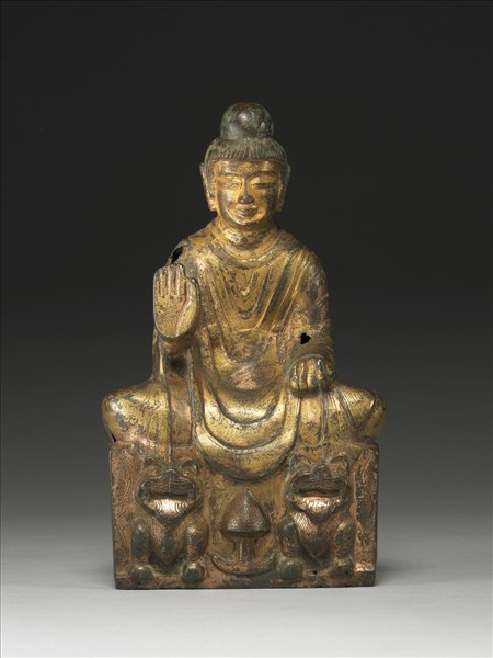 銅鎏金佛坐像