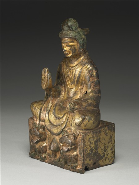 銅鎏金佛坐像