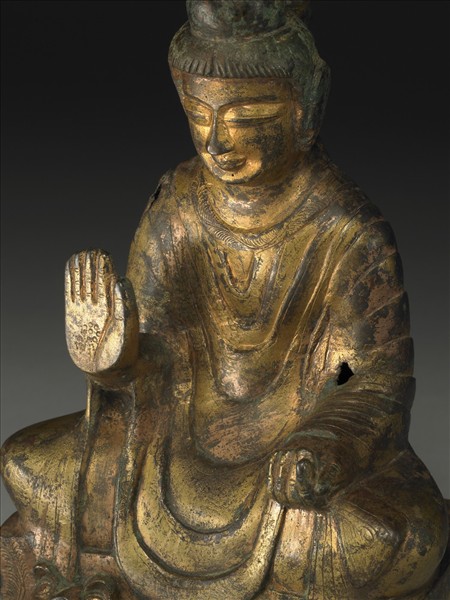 銅鎏金佛坐像