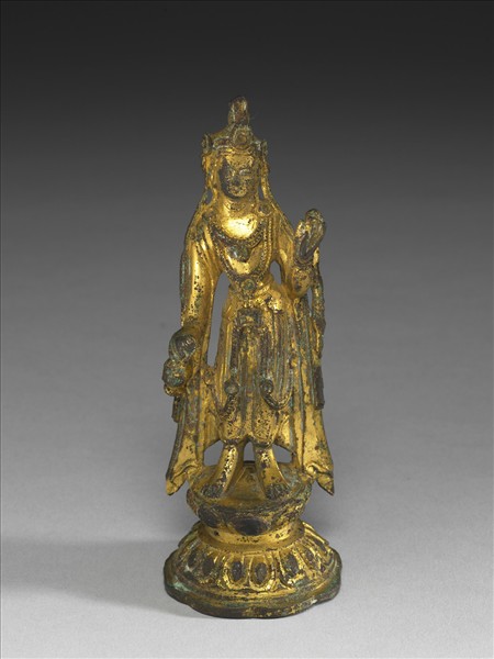 銅鎏金觀音菩薩立像