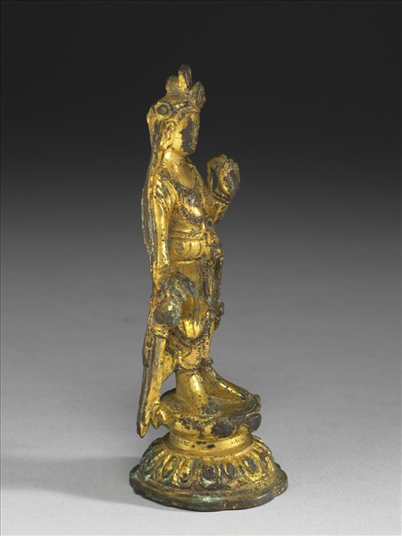 銅鎏金觀音菩薩立像