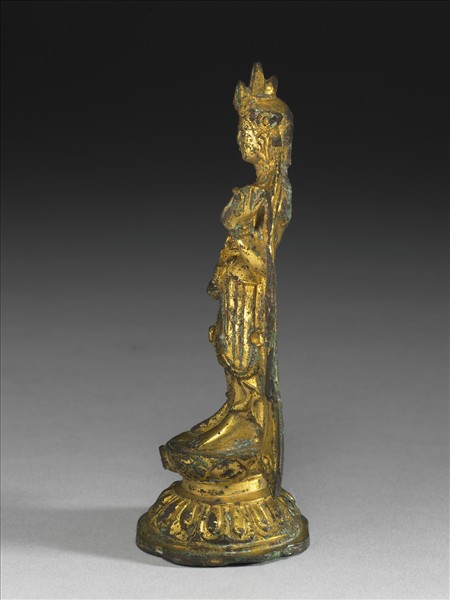 銅鎏金觀音菩薩立像