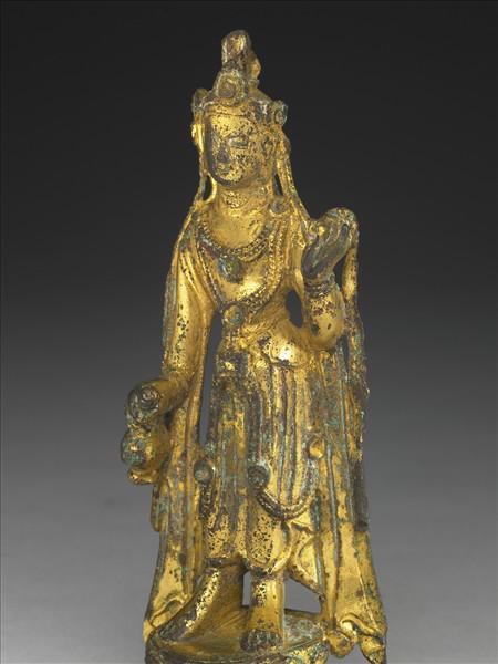 銅鎏金觀音菩薩立像