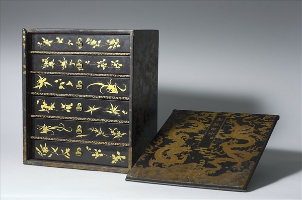 「金薤留珍‧書」黑漆描金匣