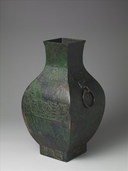 Bronze square wine vessel (fang) by Unknown artist