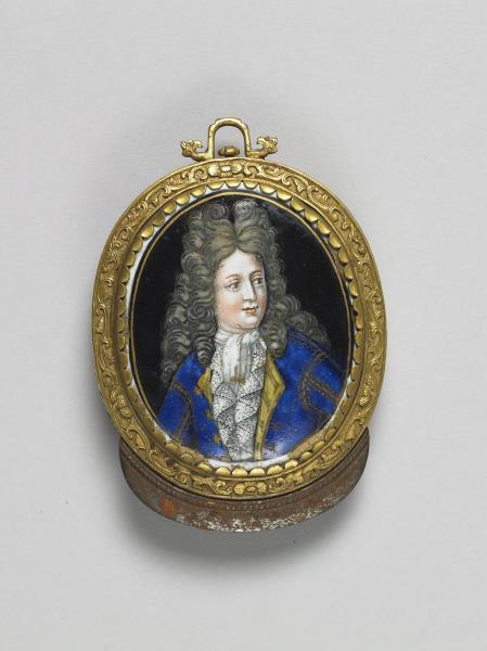 銅鍍金胎嵌西洋畫琺瑯人物火鐮盒