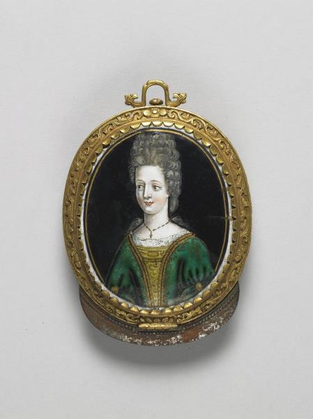 銅鍍金胎嵌西洋畫琺瑯人物火鐮盒