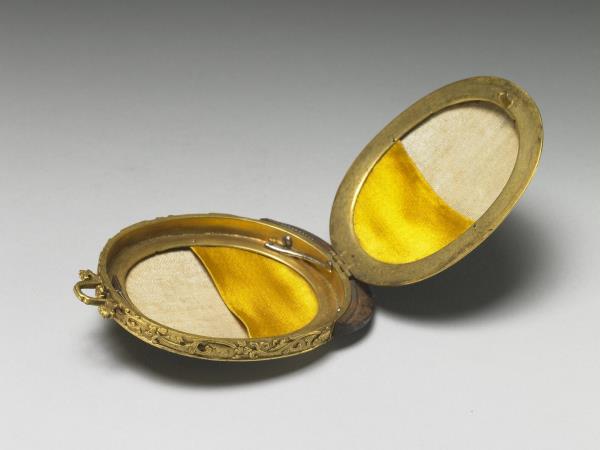 銅鍍金胎嵌西洋畫琺瑯人物火鐮盒