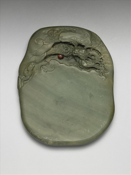 松花石蒼龍教子硯