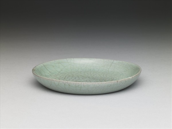 汝窯 青瓷碟「丙蔡」銘