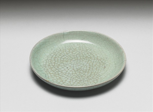 汝窯 青瓷碟「丙蔡」銘