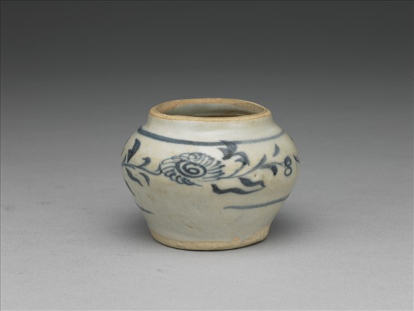 青花折枝菊花紋罐