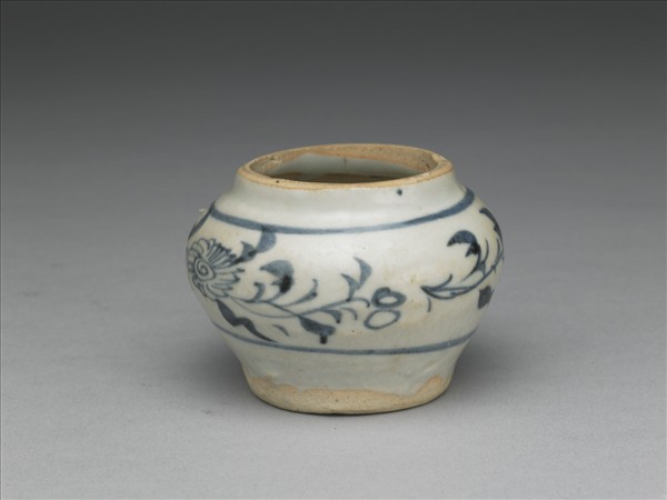 青花折枝菊花紋罐