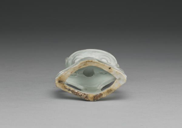 青白瓷連座雙耳香爐