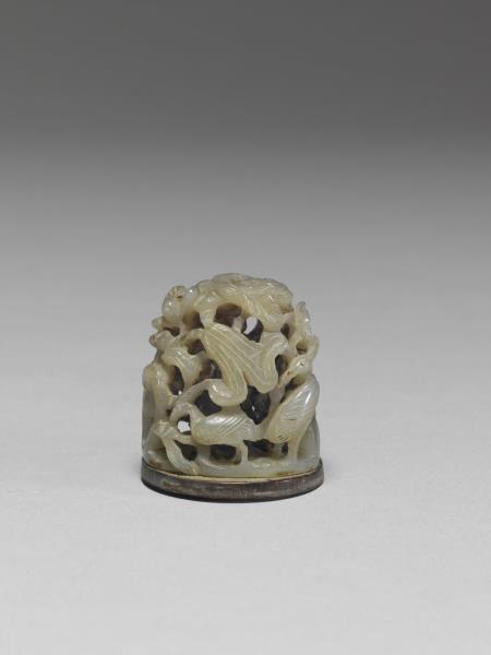 汀渚鷺鷥紋玉頂