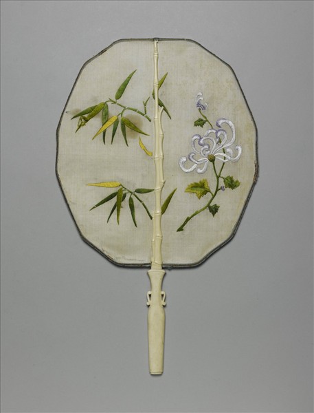 彩繡嵌寶石團扇