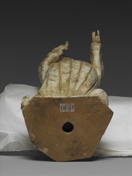 灰陶加彩仕女俑