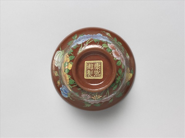 宜興胎畫琺瑯四季花卉蓋鍾