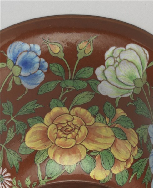 宜興胎畫琺瑯四季花卉蓋鍾