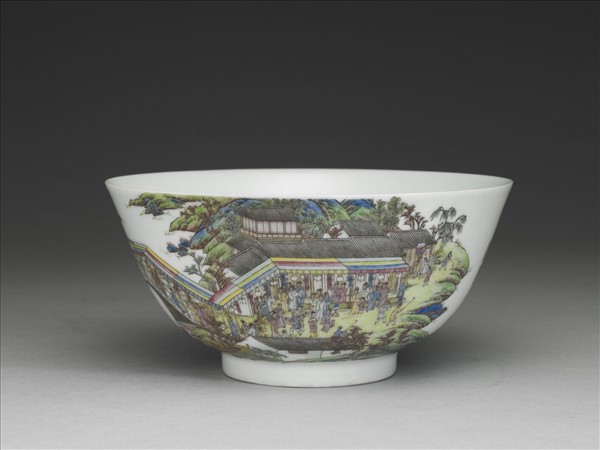 琺瑯彩燈火昇平碗