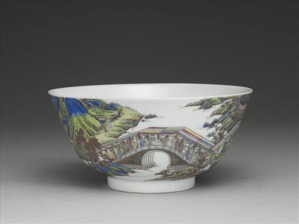 琺瑯彩燈火昇平碗