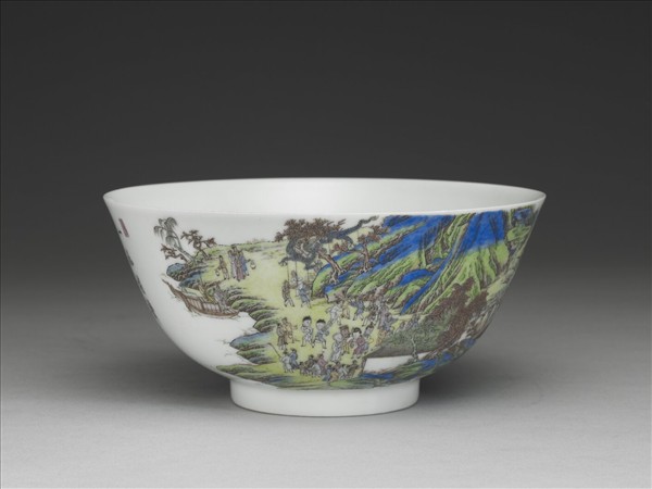 琺瑯彩燈火昇平碗