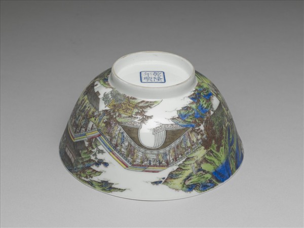 琺瑯彩燈火昇平碗