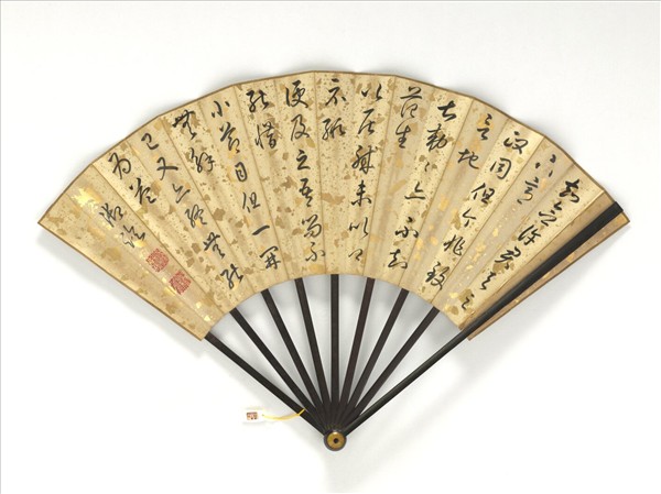 清乾隆御臨王羲之書姚文瀚畫于敏中書杜甫飲中八仙歌　成扇　姚文瀚畫于敏中書杜甫飲中八仙歌