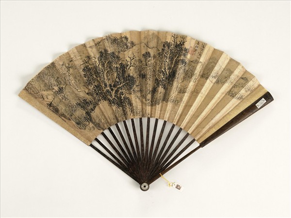 清乾隆御臨蘇軾尺牘明陳煥山水　成扇　清乾隆御臨蘇軾尺牘