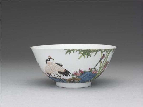 琺瑯彩芝仙祝壽圖碗