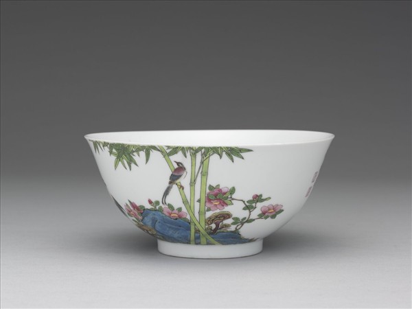 琺瑯彩芝仙祝壽圖碗