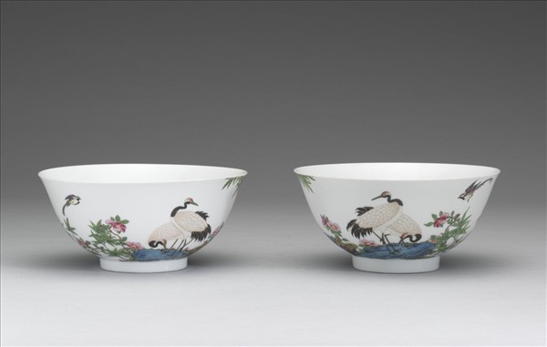 琺瑯彩芝仙祝壽圖碗