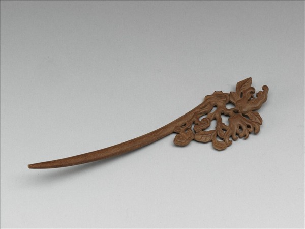 肉桂木雕佛手簪