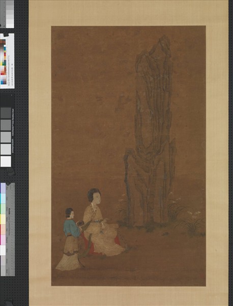 五代南唐周文矩仕女圖　軸