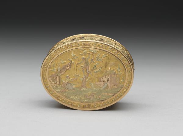 雕金機械自動音樂鼻煙盒