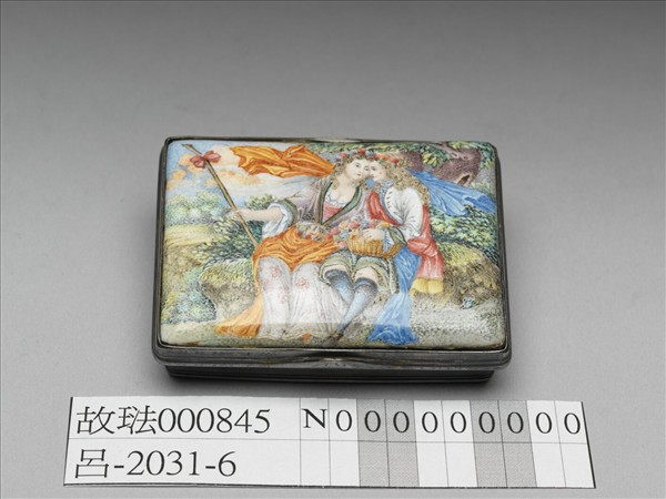銀嵌銅胎畫琺瑯西洋人物圖鼻煙盒