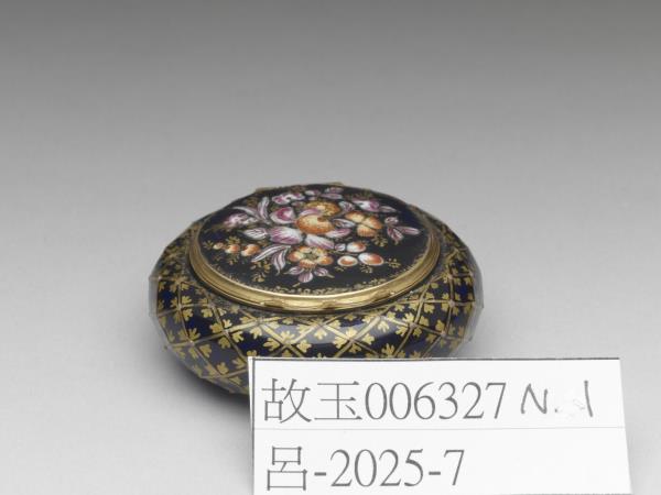 深藍玻璃描金畫琺瑯盒