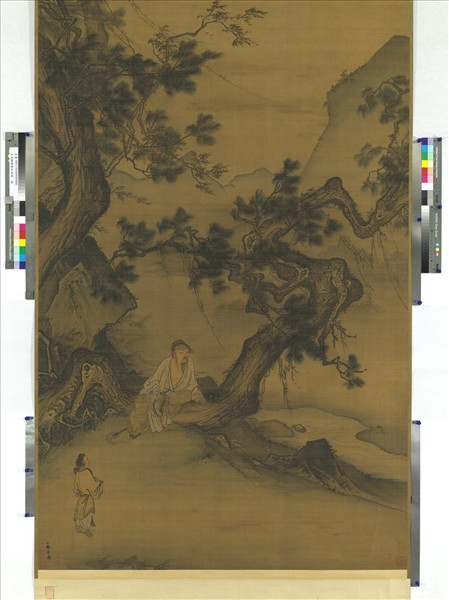 宋馬麟靜聽松風圖　軸