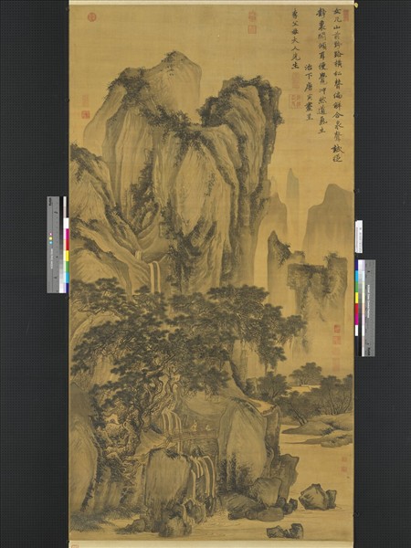 明唐寅畫山路松聲　軸