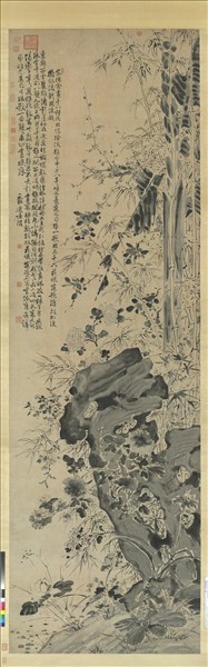 明徐渭花竹　軸