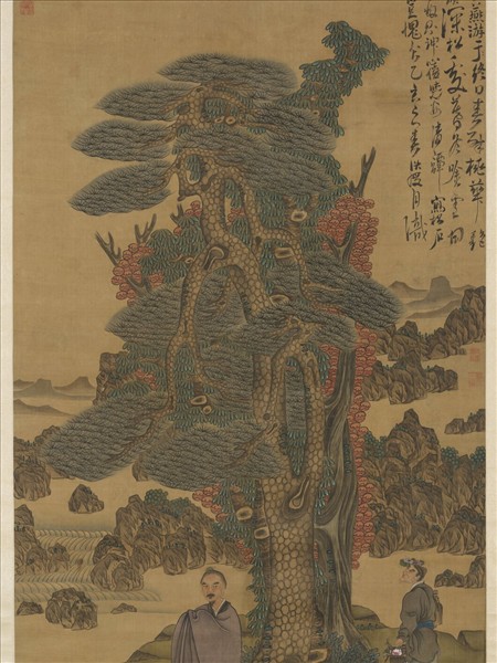 明陳洪綬喬松仙壽圖　軸