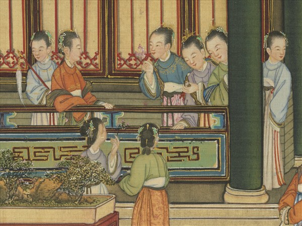 清孫祜周鯤丁觀鵬畫十八學士圖　卷